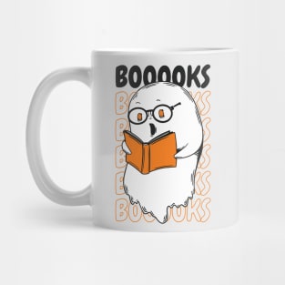 Funny Cartoon Ghost Reading Books // Ghost Booooks Boo Funny Halloween Mug